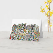 Blank Artistic Dogs Kaart (Gele Bloem)