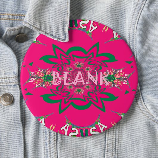 Blank baby levendig roze bloem paarse tint monogra ronde button 6,0 cm (In situ)