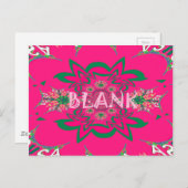 Blank Baby Levendig Roze Bloemen Paarse Schaduw Mo Briefkaart (Voorkant / Achterkant)