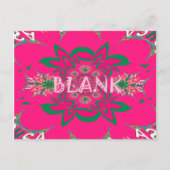 Blank Baby Levendig Roze Bloemen Paarse Schaduw Mo Briefkaart (Voorkant)