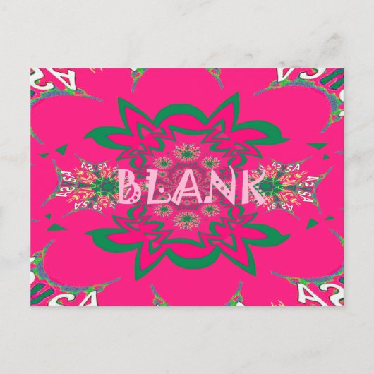 Blank Baby Levendig Roze Bloemen Paarse Schaduw Mo Briefkaart (Voorkant)