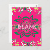 Blank Baby Levendig Roze Bloemen Paarse Schaduw Mo Briefkaart (Voorkant / Achterkant)