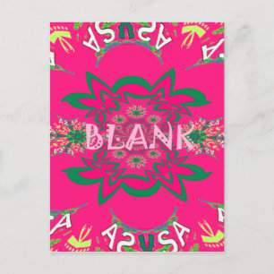 Blank Baby Levendig Roze Bloemen Paarse Schaduw Mo Briefkaart