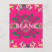 Blank Baby Levendig Roze Bloemen Paarse Schaduw Mo Briefkaart (Voorkant)