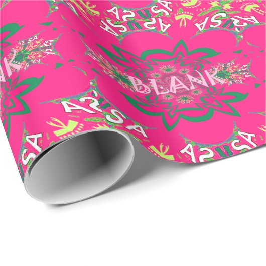 Blank Baby Levendig Roze Bloemen Paarse Schaduw Mo Cadeaupapier (Rol Hoek)