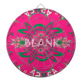 Blank Baby Levendig Roze Bloemen Paarse Schaduw Mo Dartbord (Voorkant)