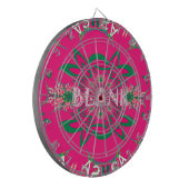 Blank Baby Levendig Roze Bloemen Paarse Schaduw Mo Dartbord (Voorkant Links)