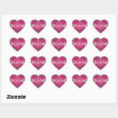 Blank Baby Levendig Roze Bloemen Paarse Schaduw Mo Hart Sticker (Vel)