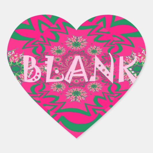 Blank Baby Levendig Roze Bloemen Paarse Schaduw Mo Hart Sticker (Voorkant)