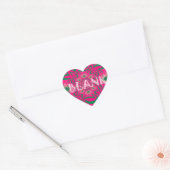 Blank Baby Levendig Roze Bloemen Paarse Schaduw Mo Hart Sticker (Envelop)
