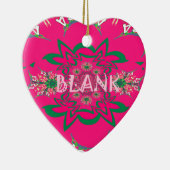 Blank Baby Levendig Roze Bloemen Paarse Schaduw Mo Keramisch Ornament (Rechts)