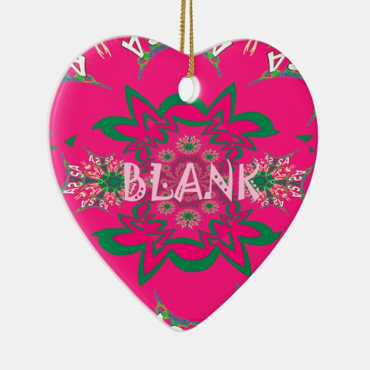 Blank Baby Levendig Roze Bloemen Paarse Schaduw Mo Keramisch Ornament (Rechts)