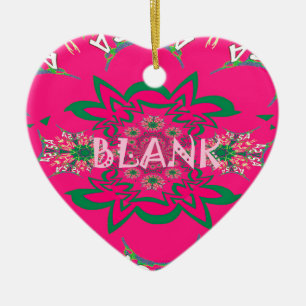 Blank Baby Levendig Roze Bloemen Paarse Schaduw Mo Keramisch Ornament