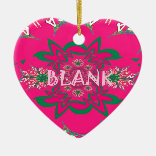 Blank Baby Levendig Roze Bloemen Paarse Schaduw Mo Keramisch Ornament (Voorkant)