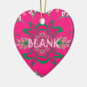 Blank Baby Levendig Roze Bloemen Paarse Schaduw Mo Keramisch Ornament (Links)