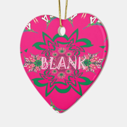 Blank Baby Levendig Roze Bloemen Paarse Schaduw Mo Keramisch Ornament (Links)