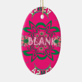 Blank Baby Levendig Roze Bloemen Paarse Schaduw Mo Keramisch Ornament (Rechts)