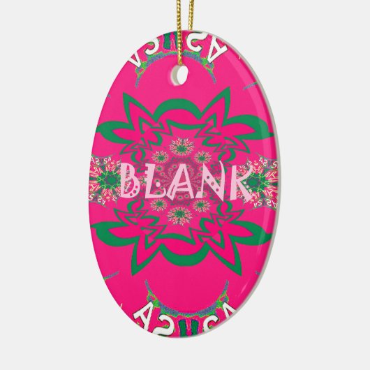 Blank Baby Levendig Roze Bloemen Paarse Schaduw Mo Keramisch Ornament (Links)