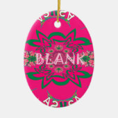 Blank Baby Levendig Roze Bloemen Paarse Schaduw Mo Keramisch Ornament (Voorkant)