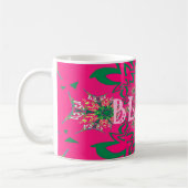Blank Baby Levendig Roze Bloemen Paarse Schaduw Mo Koffiemok (Links)