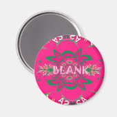 Blank Baby Levendig Roze Bloemen Paarse Schaduw Mo Magneet (Voorkant / Achterkant)