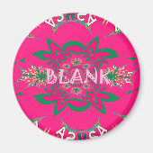 Blank Baby Levendig Roze Bloemen Paarse Schaduw Mo Magneet (Voorkant)