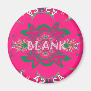 Blank Baby Levendig Roze Bloemen Paarse Schaduw Mo Magneet