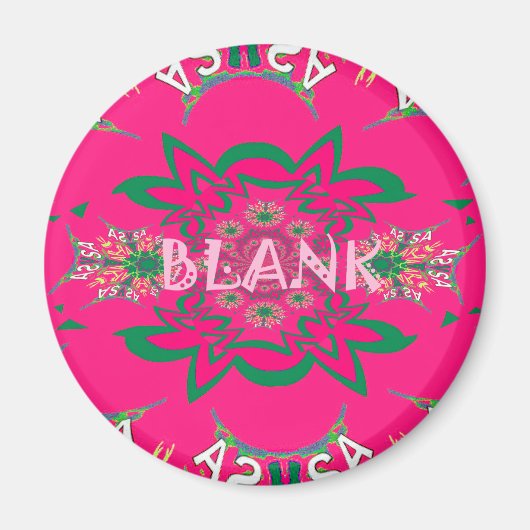 Blank Baby Levendig Roze Bloemen Paarse Schaduw Mo Magneet (Voorkant)