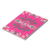 Blank Baby Levendig Roze Bloemen Paarse Schaduw Mo Notitieblok (Linkerzijde)