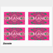 Blank Baby Levendig Roze Bloemen Paarse Schaduw Mo Rechthoekige Sticker (Vel)