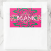 Blank Baby Levendig Roze Bloemen Paarse Schaduw Mo Rechthoekige Sticker (Tas)