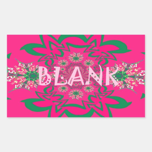 Blank Baby Levendig Roze Bloemen Paarse Schaduw Mo Rechthoekige Sticker (Voorkant)