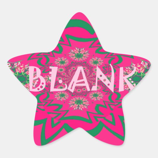 Blank Baby Levendig Roze Bloemen Paarse Schaduw Mo Ster Sticker (Voorkant)