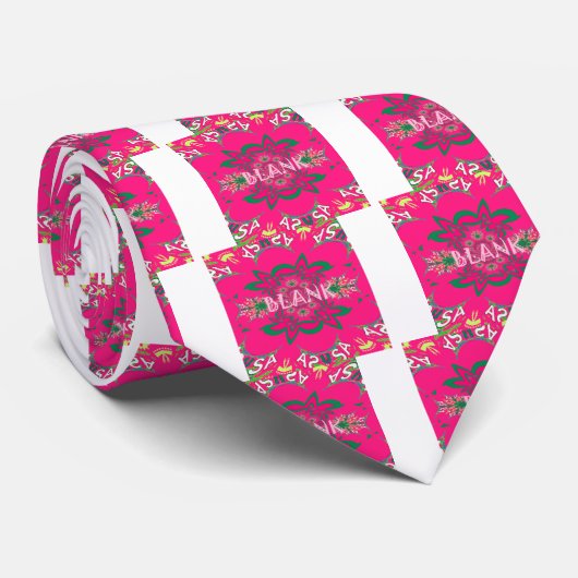 Blank Baby Levendig Roze Bloemen Paarse Schaduw Mo Stropdas (Opgerold)