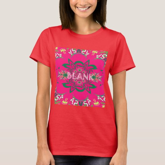 Blank Baby Levendig Roze Bloemen Paarse Schaduw Mo T-shirt (Voorkant)