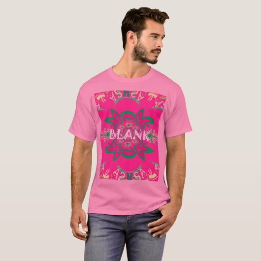 Blank Baby Levendig Roze Bloemen Paarse Schaduw Mo T-shirt (Voorkant volledig)