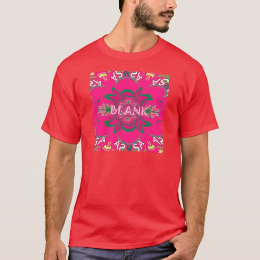 Blank Baby Levendig Roze Bloemen Paarse Schaduw Mo T-shirt (Voorkant)