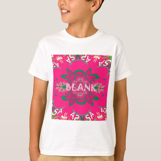 Blank Baby Levendig Roze Bloemen Paarse Schaduw Mo T-shirt (Voorkant)