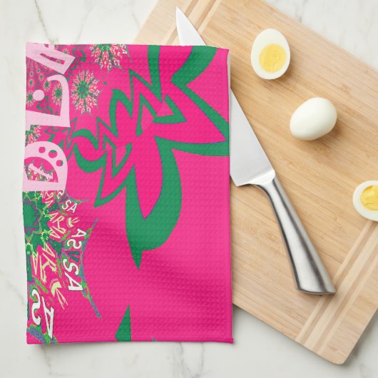 Blank Baby Levendig Roze Bloemen Paarse Schaduw Mo Theedoek (Quarter Fold)