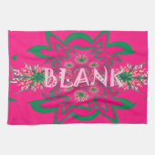 Blank Baby Levendig Roze Bloemen Paarse Schaduw Mo Theedoek (Horizontaal)