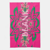 Blank Baby Levendig Roze Bloemen Paarse Schaduw Mo Theedoek (Verticaal)