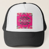 Blank Baby Levendig Roze Bloemen Paarse Schaduw Mo Trucker Pet (Voorkant)