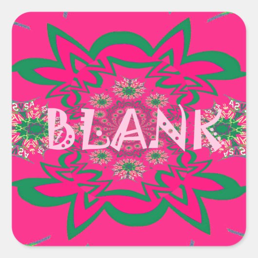 Blank Baby Levendig Roze Bloemen Paarse Schaduw Mo Vierkante Sticker (Voorkant)