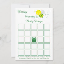 Blank Baby shower Bingo Kaarten met Bumblebee