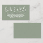 Blank back Sage Green Baby shower Book Request Informatiekaartje (Voorkant / Achterkant)