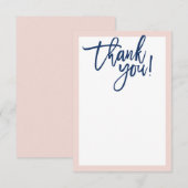 BLANK BEDANKT handgeschreven lettertype roze marin (Voorkant / Achterkant)