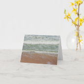 Blank Binnen, Golven Op Het Strand Natuur Afbeeldi Kaart (Gele Bloem)