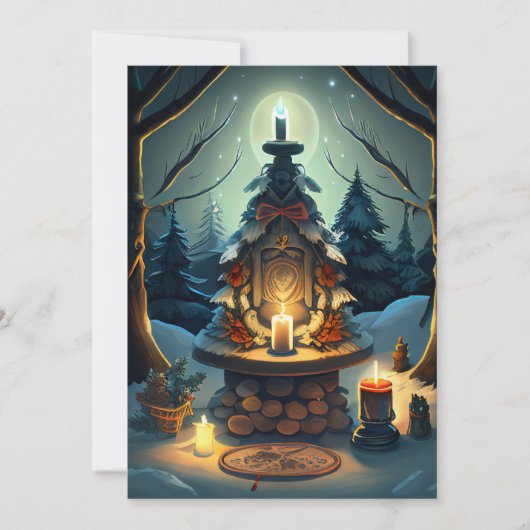 (Blank binnen) Yuletide Altar Card Feestdagenkaart (Voorkant)