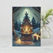 (Blank binnen) Yuletide Altar Card Feestdagenkaart (Staand voorkant)