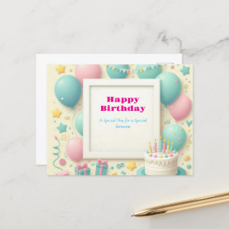 "Blank Birthday Lijst Briefkaart – Kleurrijke Ball